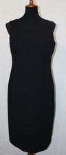 Le Suit Separates Sz 8 Solid Black Sleeveless Sheath Dress Round Neck Rear Zip
