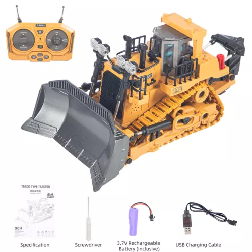 9 Channels Remote Control-Bulldozer, 2.4Ghz RC Construction Vehicle Truckutility