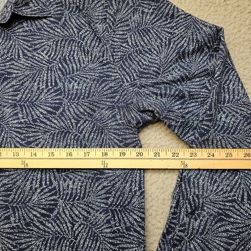 Nautica Shirt Mens Large Blue Long Sleeve Floral Print Button Down Casual - Picture 9 of 13