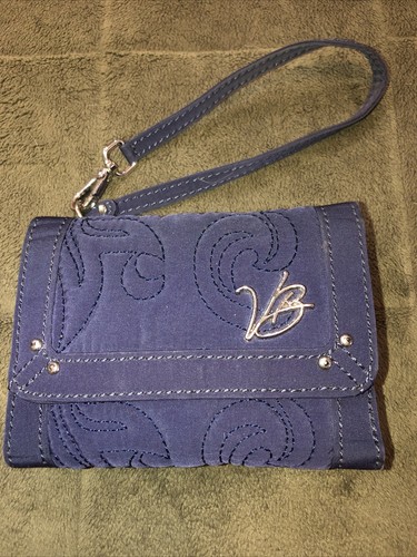 Women's VERA BRADLEY Navy Quilted Cotton Zip Wallet ; Lemon Print Interior