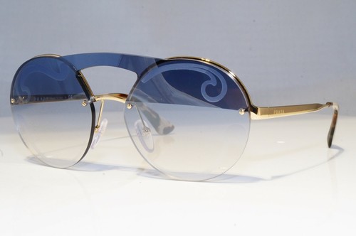 Prada Baroque Swirl Sunglasses Gold Blue Gradient Metal Round SPR 65T ZVN-0D0 - Picture 2 of 11