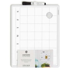 U BRANDS 11" x 14" CONTEMPO Dry Erase Calendar, White Frame - 260U