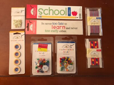 Doodlebug Design Back to School Education Learning Embellishment Bundle Lot