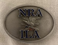 NRA ILA  Made in USA  Belt Buckle 930825 Eagle Flag and Rifle  2-1/2"