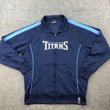 Tennessee Titans Jacket Men Large Blue Shell Logo NFL Full Zip Windbreaker *