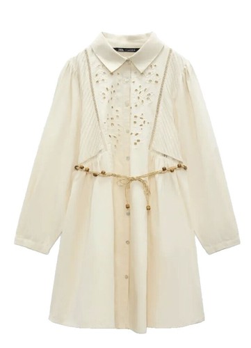 beige shirt dress zara NEW MANGO (ZARA Group) MEDIUM BROWN BEIGE SHIRT DRESS Size XL (CAN FIT AN  L)
