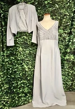 Cecily Brown Mother Of The Bride Gown Jacket Set Powder Blue Womens 16
