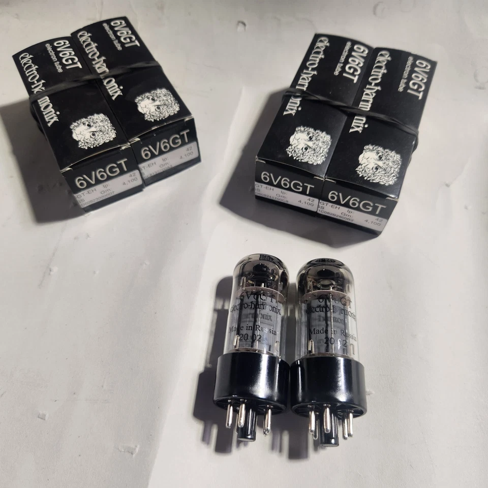 6V6 NUEVO, tubos de vacío GT EH, PAR emparejado platino de fábrica - cajas nunca abiertas. Foto 2 de 3