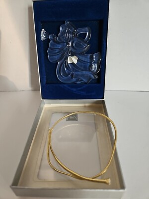 MIB Mikasa Crystal Joyous Collection Cherub Trumpet Christmas Ornament 3''