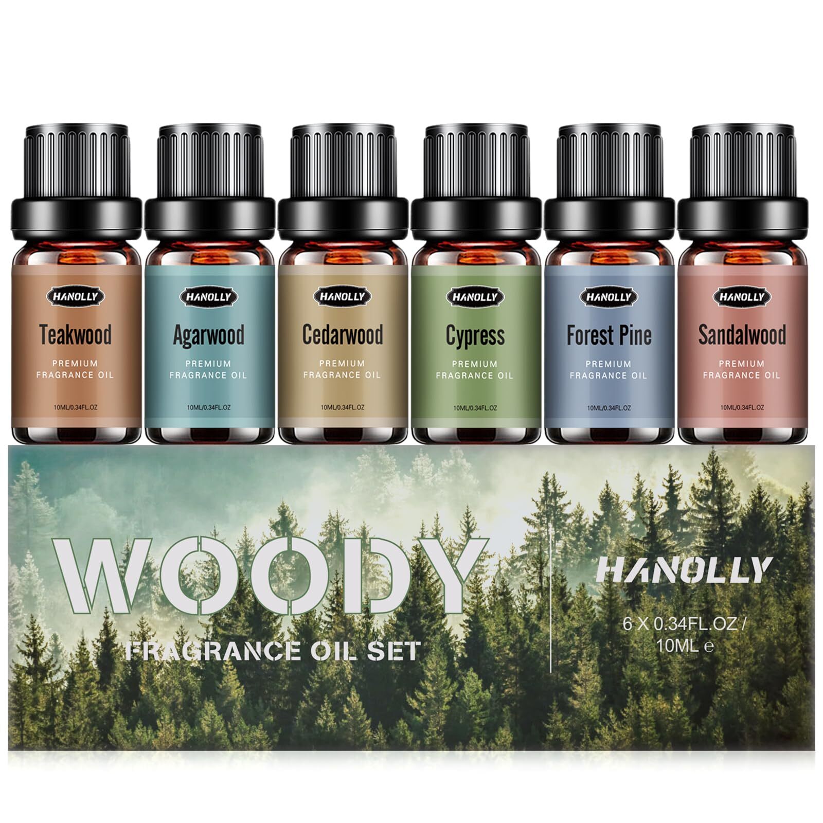 Woody Essential Oils Set Men Scents Fragrance Oil Aromatherapy Essential Oils...