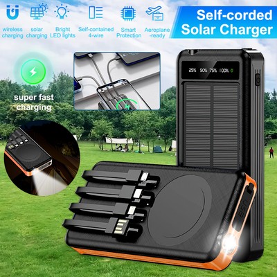 SUPER CAPACITY Portable Solar Phone Power Bank Charger for iPhone Android Laptop