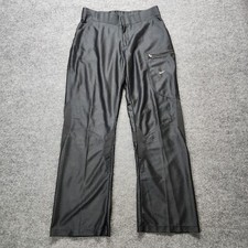 NIKE Vintage Y2k 90s Womens Silky Track Pants Black Gray Silver Tag Medium 8-10