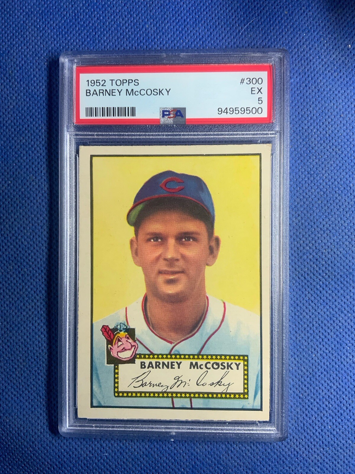 1952 TOPPS BASEBALL CARD #300 BARNEY MCCOSKY PSA 5 SHORT PRINT