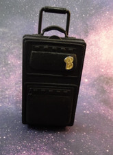 Barbie Doll Black Rolling Suitcase Luggage Retractable Handle Mattel 1997