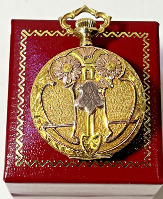 Elgin 14k Tri Color Gold lady Pocket Watch Art Nouveau 1900s 36.9
