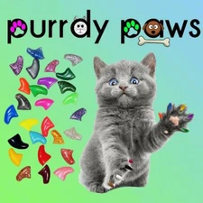 BULK 100 Pack Soft Nail Caps For Cat Claws ( Size MEDIUM ) Purrdy Paws