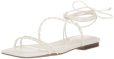 Marc Fisher Women's Lakita Flat Sandal, White, 9