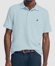  69 Nautica Men's Blue Sustainably Crafted Classic-Fit Deck Polo Shirt Size M
