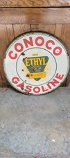 Original Porcelain Double Sided "EARLY" CONOCO ETHYL "RARE"