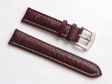 High Quality Lug 22mm Brown Genuine Leather Alligator Strap Replacement DKNY