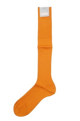 FALKE no.13 men's knee socks stockings 45-46 orange autumn leaf Sea Island New