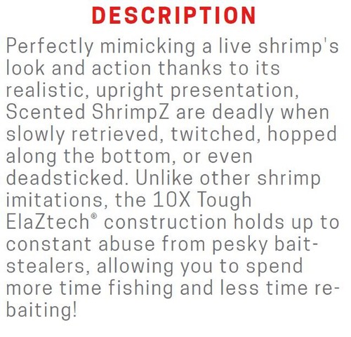 Zman Soft Lure Scented Shrimpz 3 Inch 5/Pack Natural (3229) - Picture 3 of 6