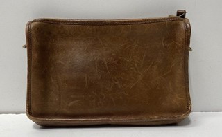 Vintage 1980s Coach Brown Leather NYC Era Zip Pouch Clutch Wristlet Bag No 994
