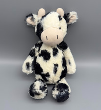 Jellycat Bashful Calf Cow Plush 12" Medium Black White Stuffed Animal