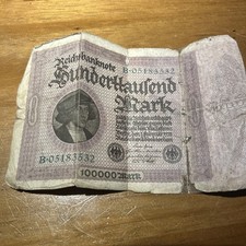 1923 Banknote Germany Weimar 100.000 Mark Reichsbanknote German Bank Note money 