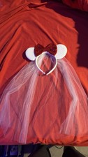 Minnie Mouse Ears Headband with Red Bow and W...
