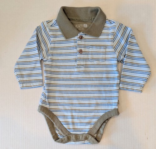 Kleinkind Größe: 3-6 Monate The Children's Place gestreiftes Einteilerhemd L/S Kragen