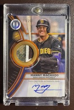 2025 TRIBUTE MANNY MACHADO AUTO 4 COLOR CAMO PATCH  AUTOGRAPH Orange /25 PADRES