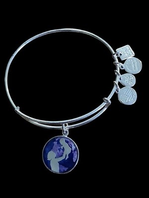 Alex And Ani Art Infusion Bright Future Shiny Silver Charm Bangle Bracelet NWOT