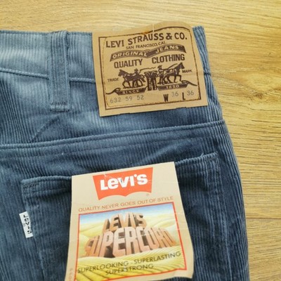 Levi's 632 59 52 Cordhose Herren W34 L36 Grau Supercord Vintage Frankreich