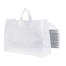 Bags Plastic Clear 100 Retail Merchandise Shopping Frosted Frosty 16 x 6 x 12"
