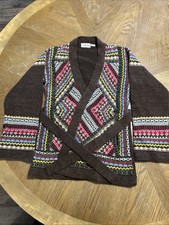 Vintage An Original Import Bohemian Style Cardigan Knit Sweater Women  s Medium