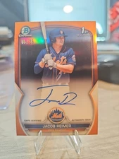 2023 Bowman Chrome Jacob Reimer 1st Bowman Orange Auto 5/25 New York Mets