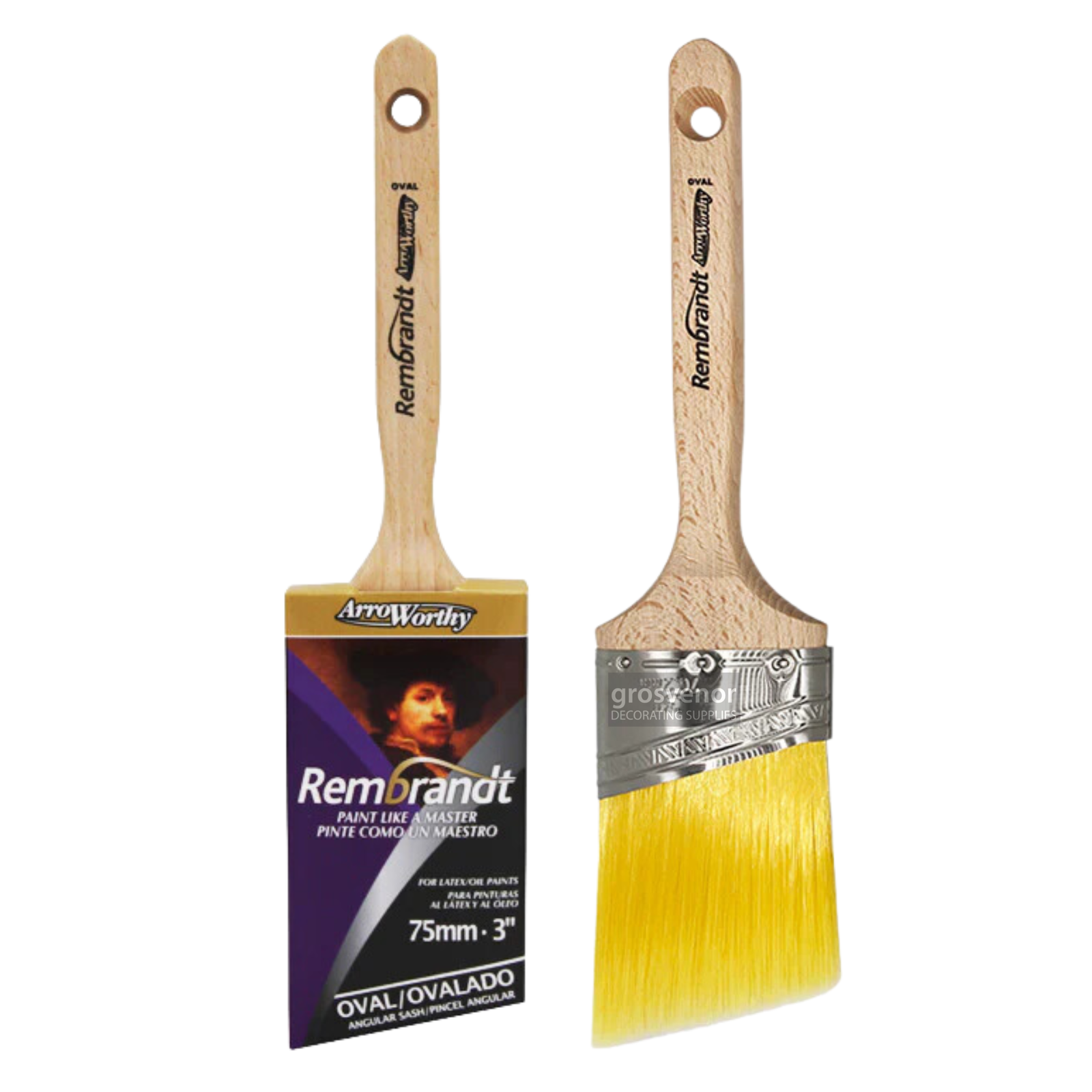 Arroworthy Rembrandt Oval Angled Sash Paint Brush 2.5""