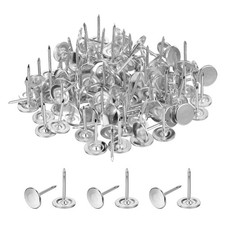 110Pcs Upholstery Tacks, 11 x 17 mm Cap Black Thumb Tacks, Silver