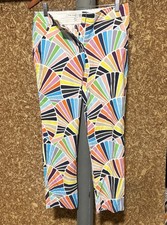 Trina Turk Size 2 Multicolor Cropped Pants, Cotton Blend, USA-made