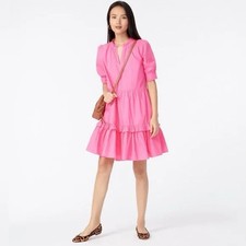 NWT J. Crew Ruffleneck Tiered Popover Dress Petite Large