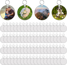 240Pcs Sublimation Keychain Blanks Double Sides MDF with Rings Clips Pack of 80
