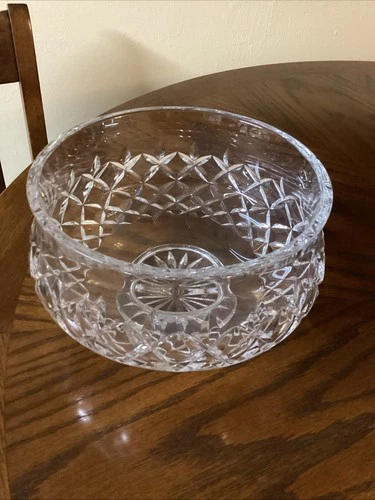 Vintage Waterford Crystal Bowl Lismore Etched Footed Bowl, 8”