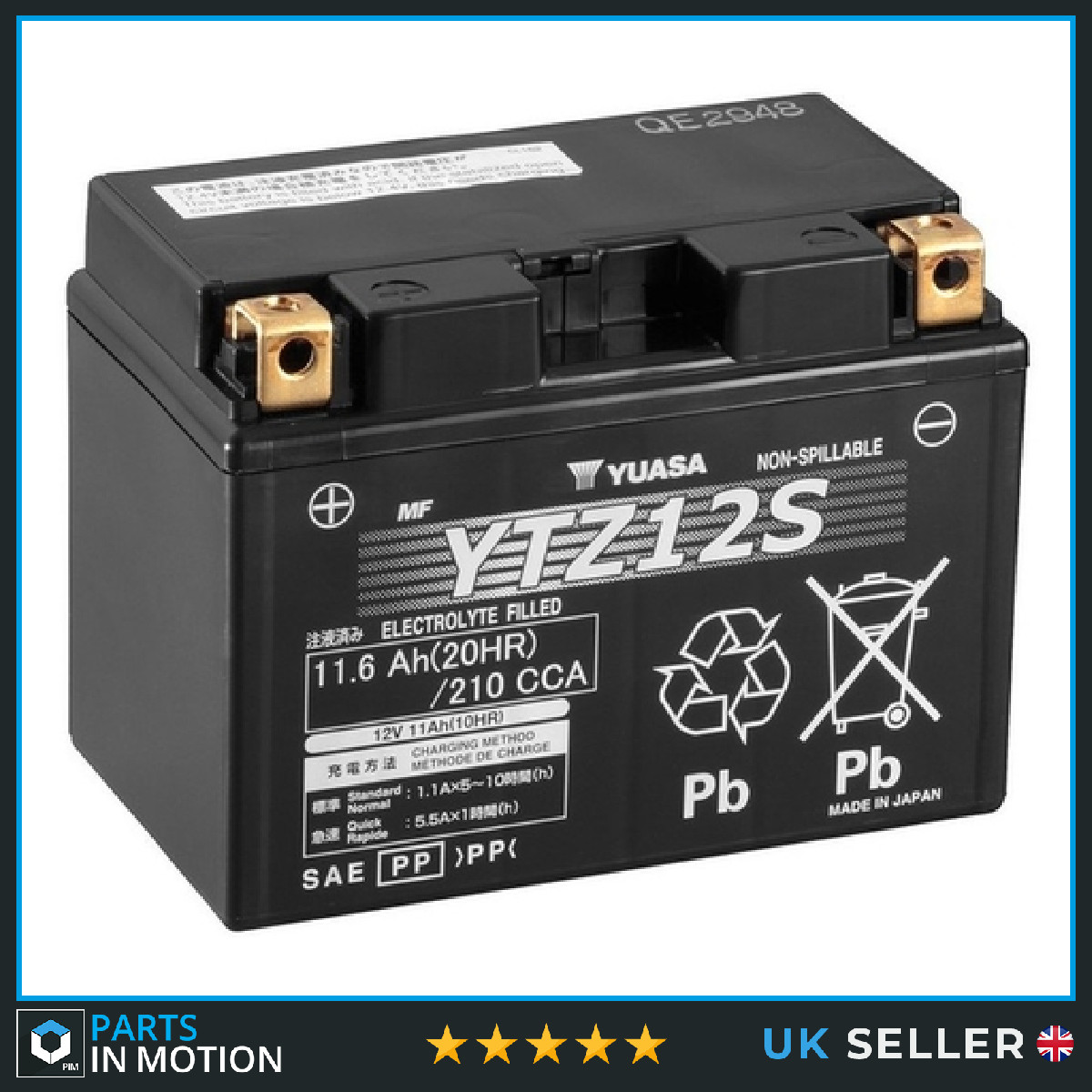 Yuasa Battery YTZ12S(WC) To Fit Benelli Leoncino 800cc 2022-2024 - Image 36