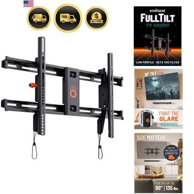 Wall Mount TV Bracket for TVs Up to 90'' - Low Profile Design Tilts to Elimina...