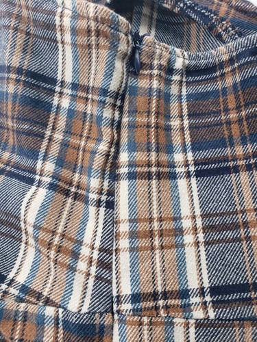 American Eagle Outfitters Dress Size Medium Plaid Jumper Brown Blue - Picture 8 of 8