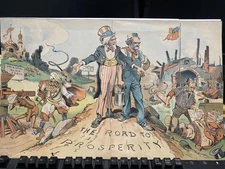Uncle Sam "Road to Prosperity" Graphic/ Advertisement Great Color - Imperialism