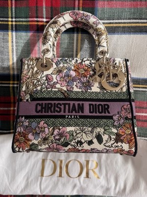 Dior Lady D-Lite Floral Shoulder Bag Medium 4 Saisons Ete - Rare