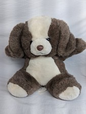 CHOSUN Vintage 80s Chocolate Brown Puppy Dog Plush Stuffed Animal 14"