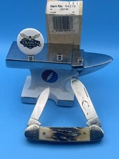 2010 Case XX Stag Canoe! Scrolled Blade Etch! Tang Stamp Series  52131 44516